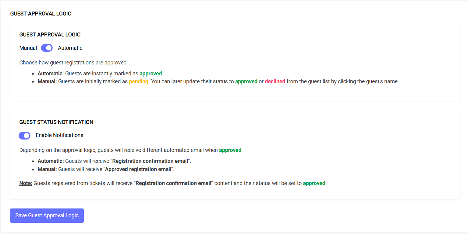 Guest Approval Logic